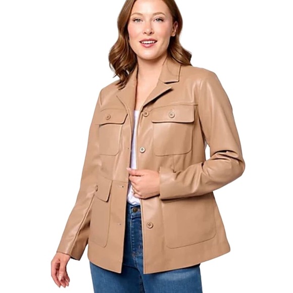 STUDIO PARK Jackets & Blazers - Studio Park x Courtney Khondabi Faux Leather Jacket COFFEE NWOT SIZE XS